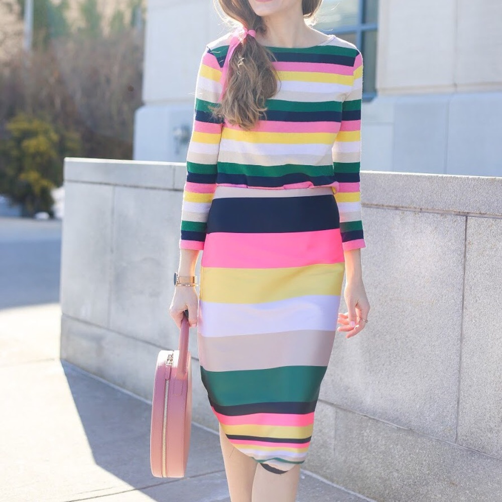 Striped Midi Skirt